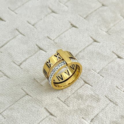 Stainless Steel Roman Numeral Multilayer Ring - New Design
