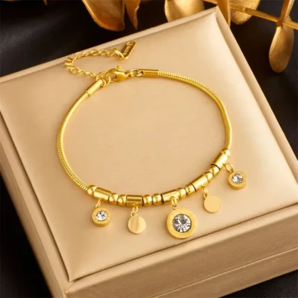 Elegant 18K Gold Plated Stainless Steel Bracelet - Perfect for Daily Wear & Parties