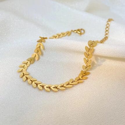 Gold Plated Petal Shape Bracelet | Stainless Steel | Water Proof | Premium Quality