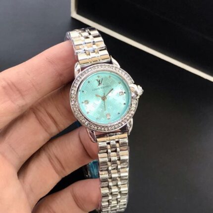 Designer Women Wrist Watch with Diamond Accent Stainless Steel Band For Girls