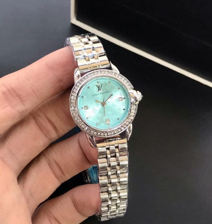 Designer Women Wrist Watch with Diamond Accent Stainless Steel Band For Girls