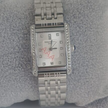 Brand Inspired Silver Stainless Steel Stone Studded Watch