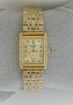 Brand Inspired Gold Stainless Steel Stone Studded Ladies Watch