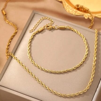 Twisted Set - Stainless Steel , Water Proof & Tarnish Free