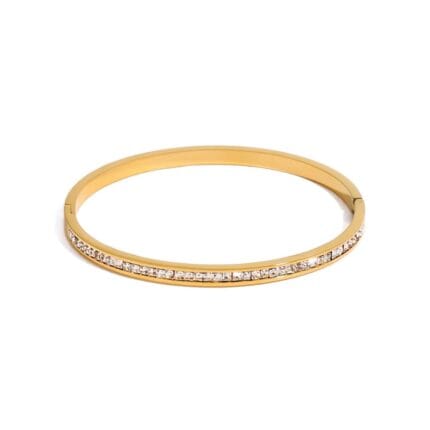 Rhinestone Bangle - Stainless Steel & Water Proof