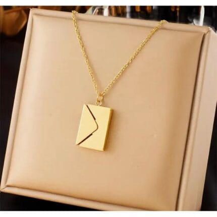 Envelope Named Necklace - Gold Plated & Stainless Steel